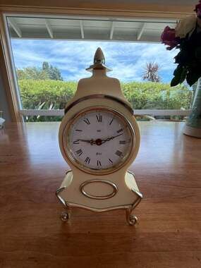 Vintage Reuge Musical Mantel Table Clock Made in Western Germany Works